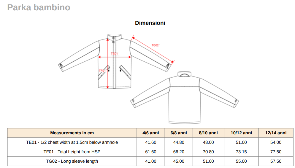COD. 22 - Parka Elegante Bambino